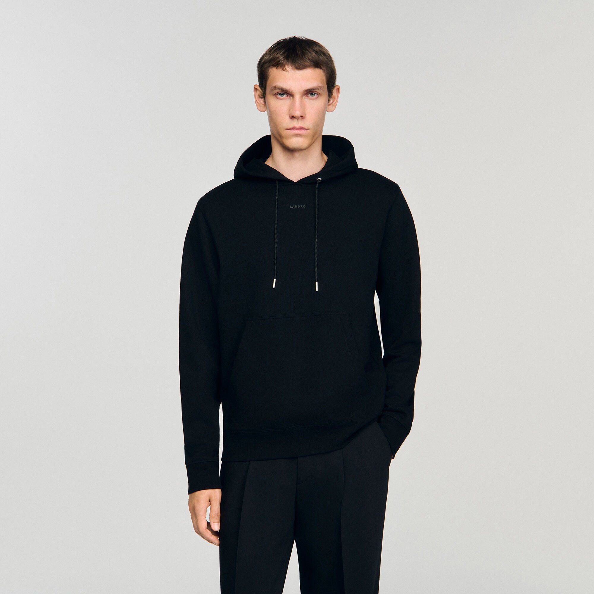 Logo hoodie Black Sandro Men