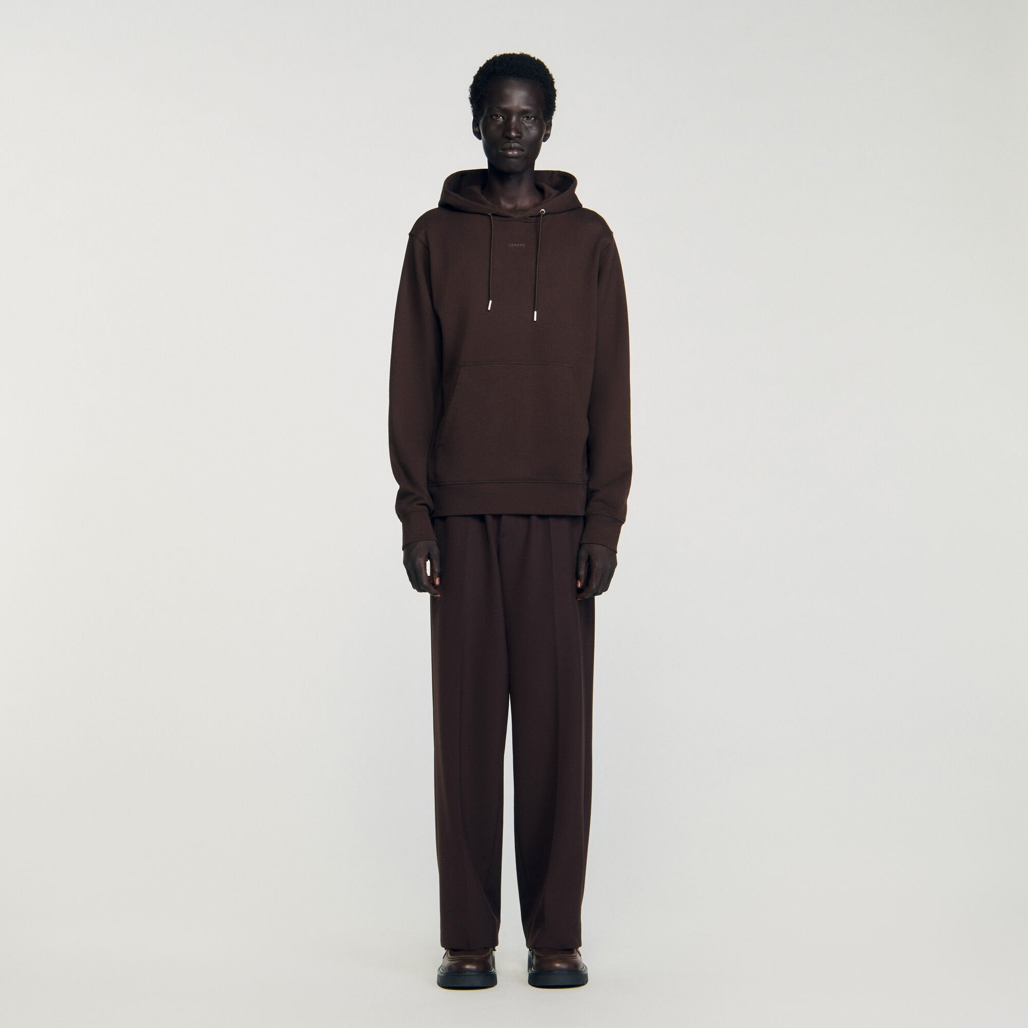 Logo hoodie Chocolate Sandro Men