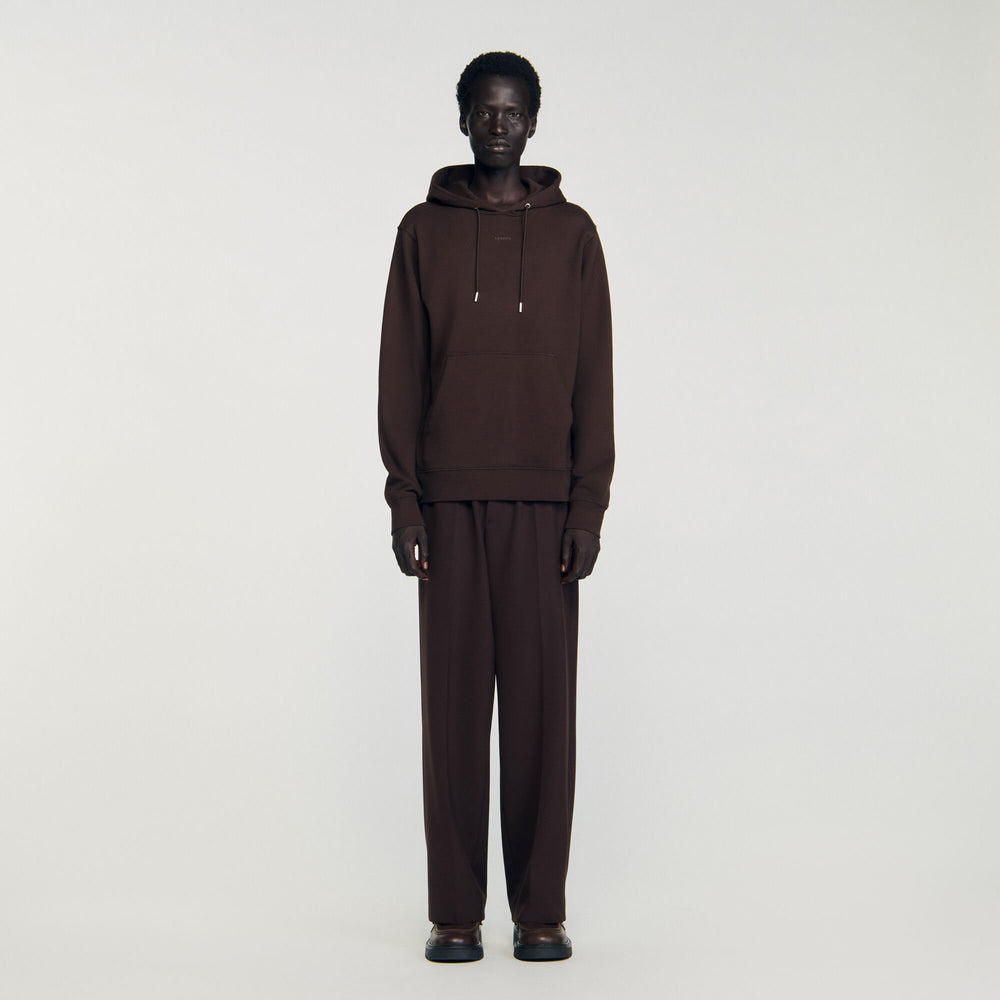 Logo hoodie Chocolate Sandro Men
