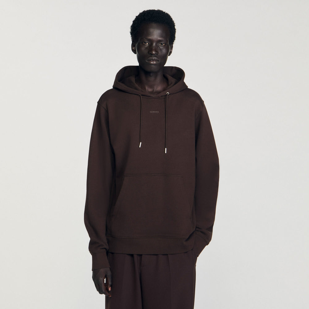 Logo hoodie Chocolate Sandro Men