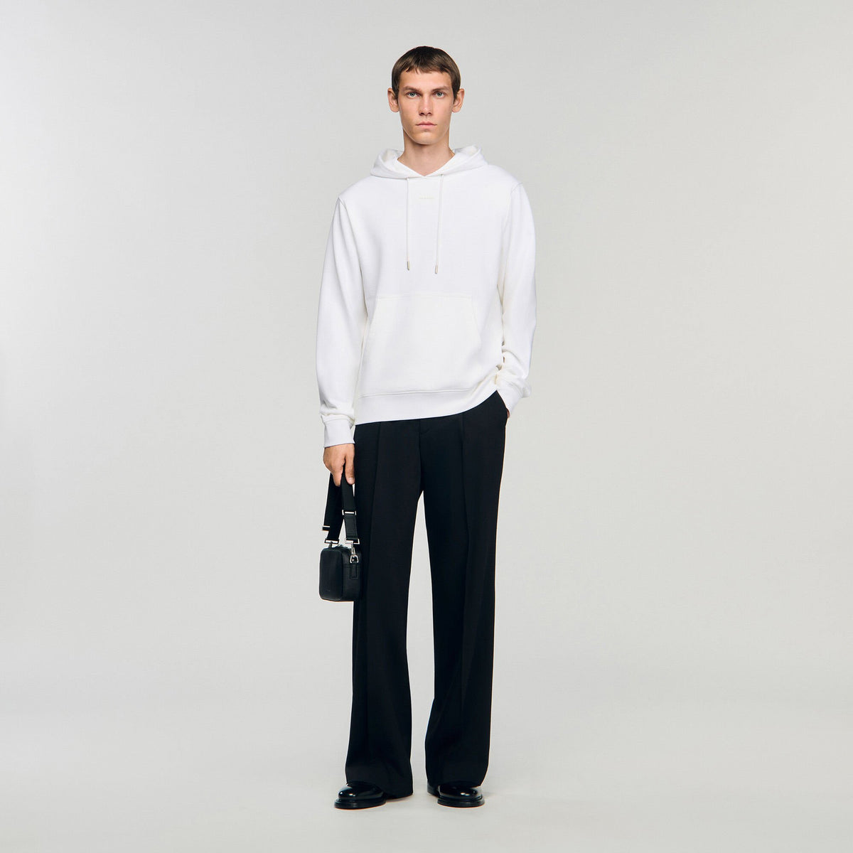 Logo hoodie Optic White Sandro Men