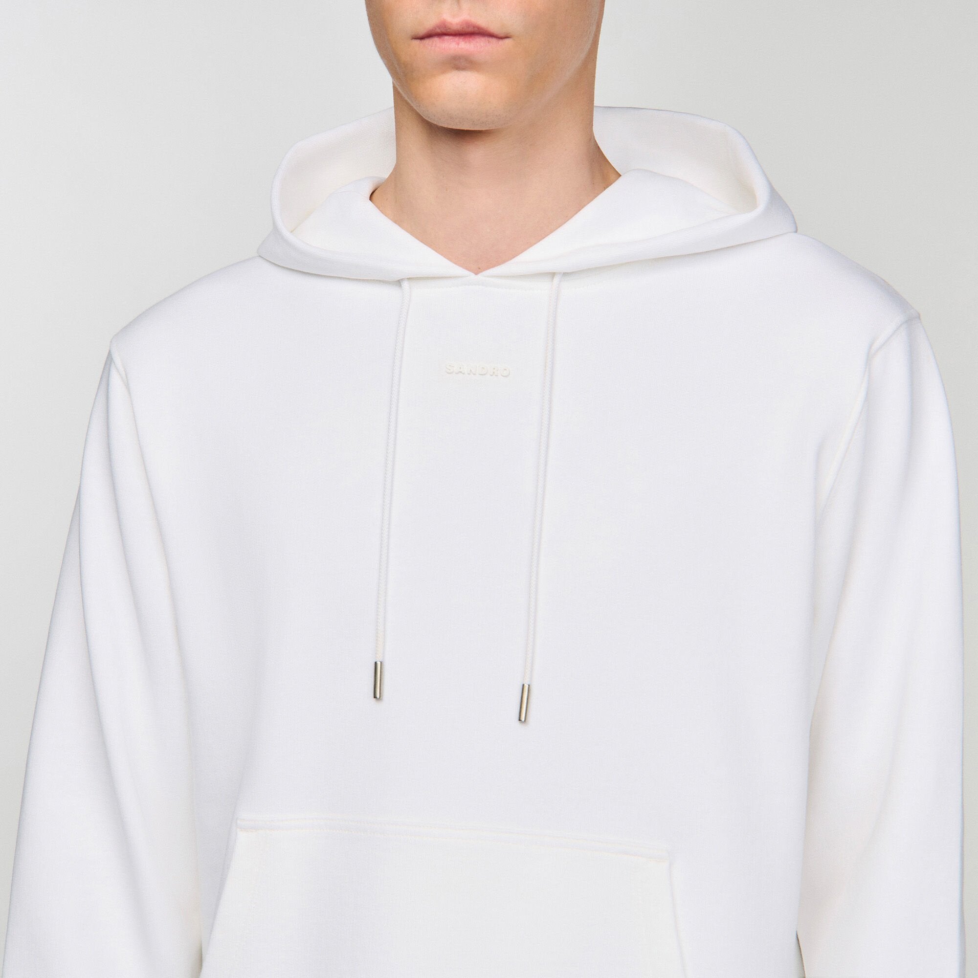 Logo hoodie Optic White Sandro Men