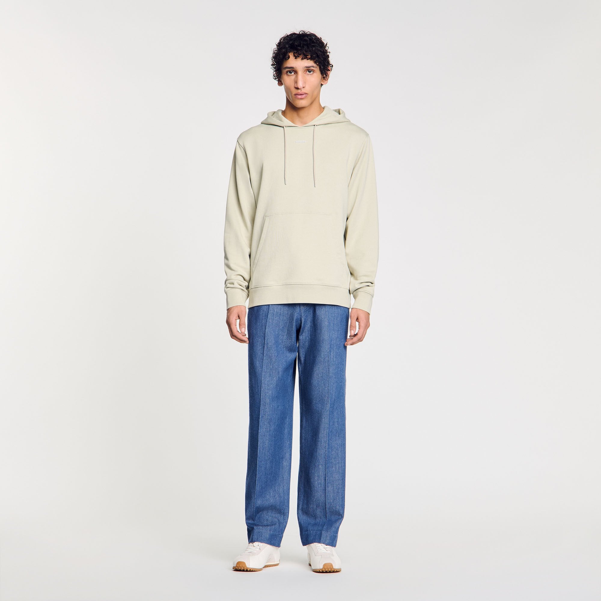 Logo hoodie Light Kaki. Sandro Men