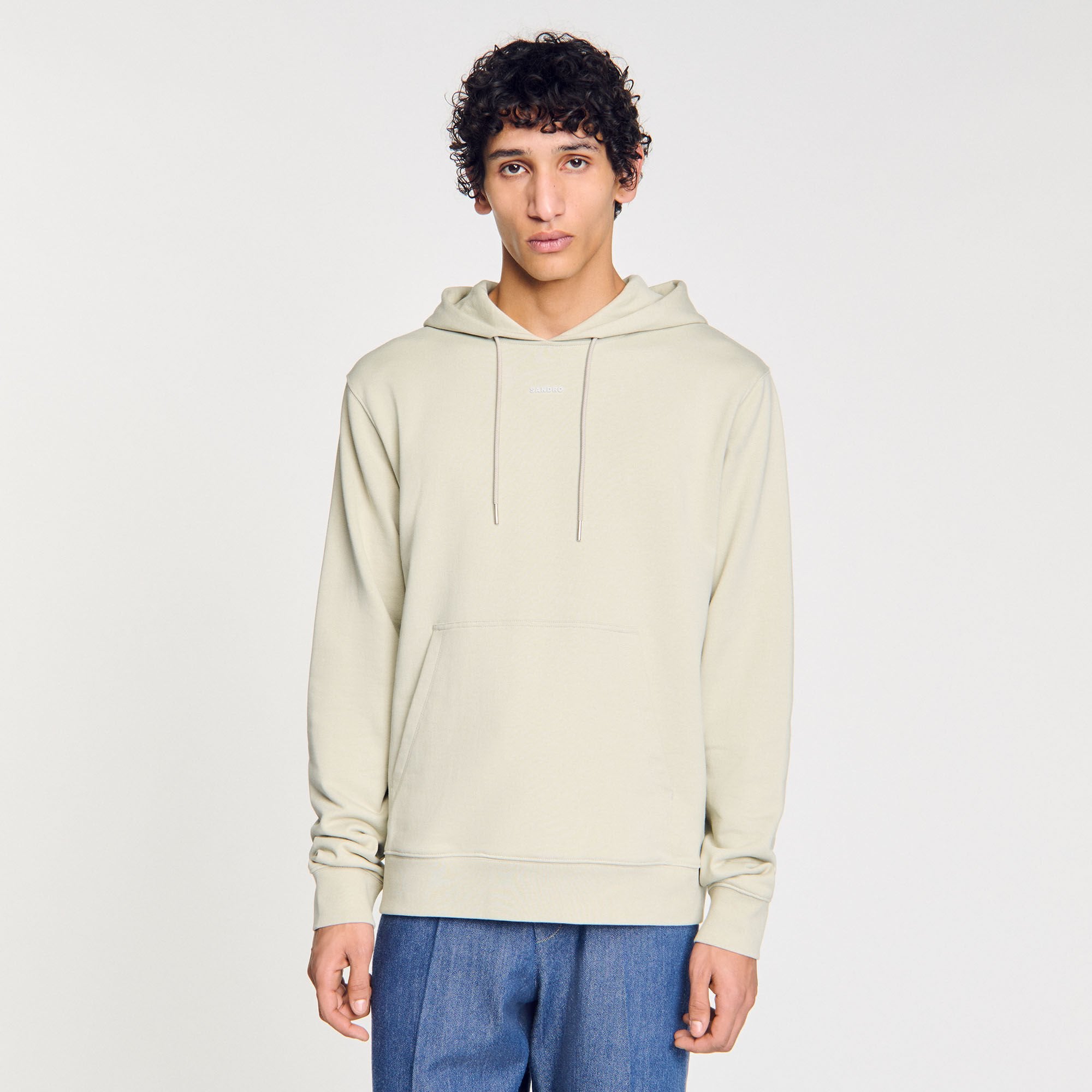Logo hoodie Light Kaki. Sandro Men