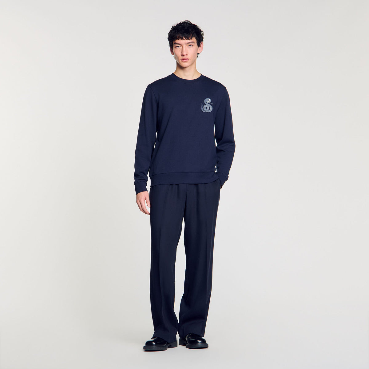 Jacket with snake detail Midnight Blue Sandro Men