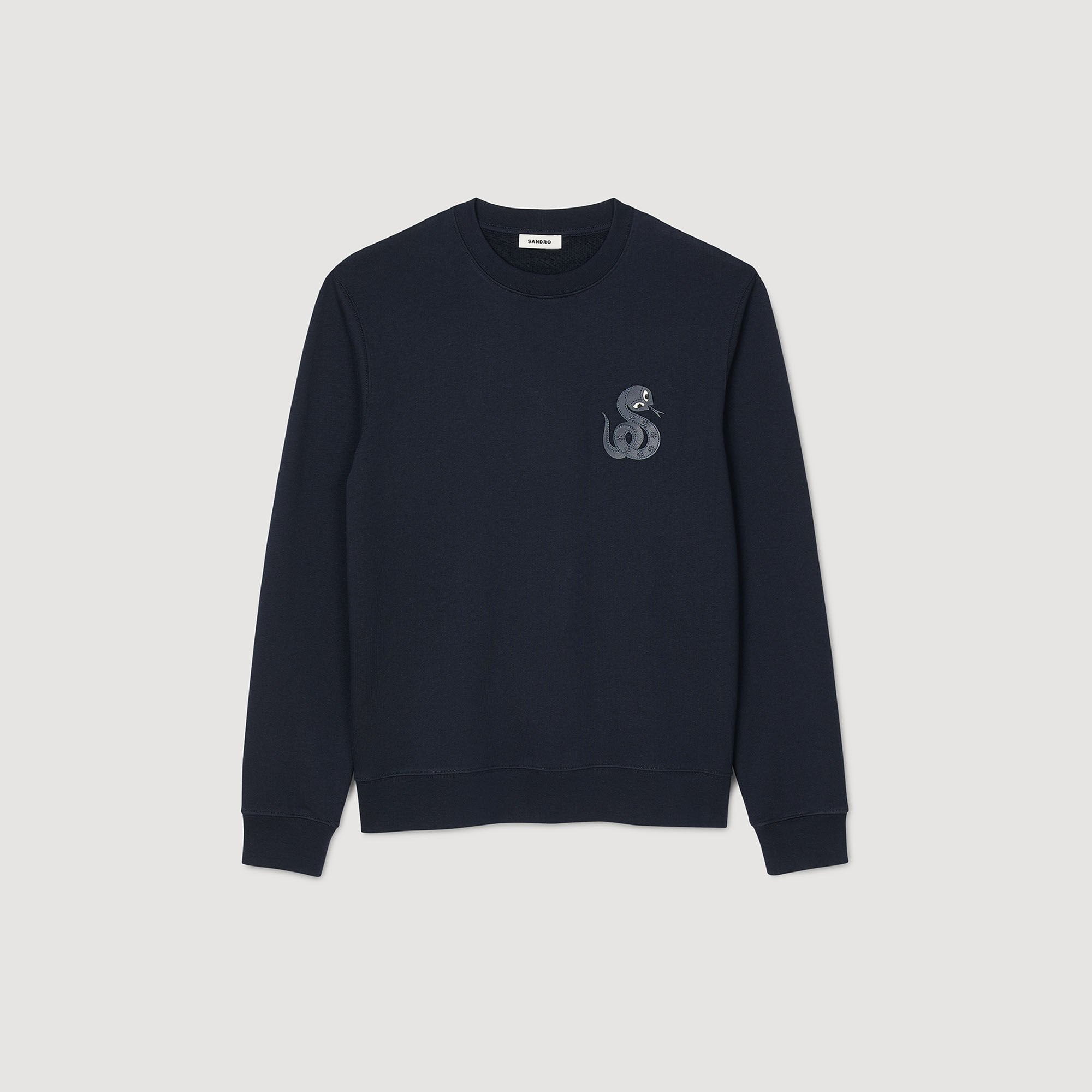 Jacket with snake detail Midnight Blue Sandro Men