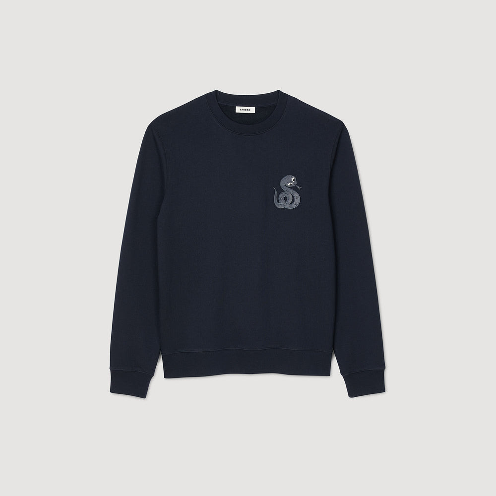 Jacket with snake detail Midnight Blue Sandro Men