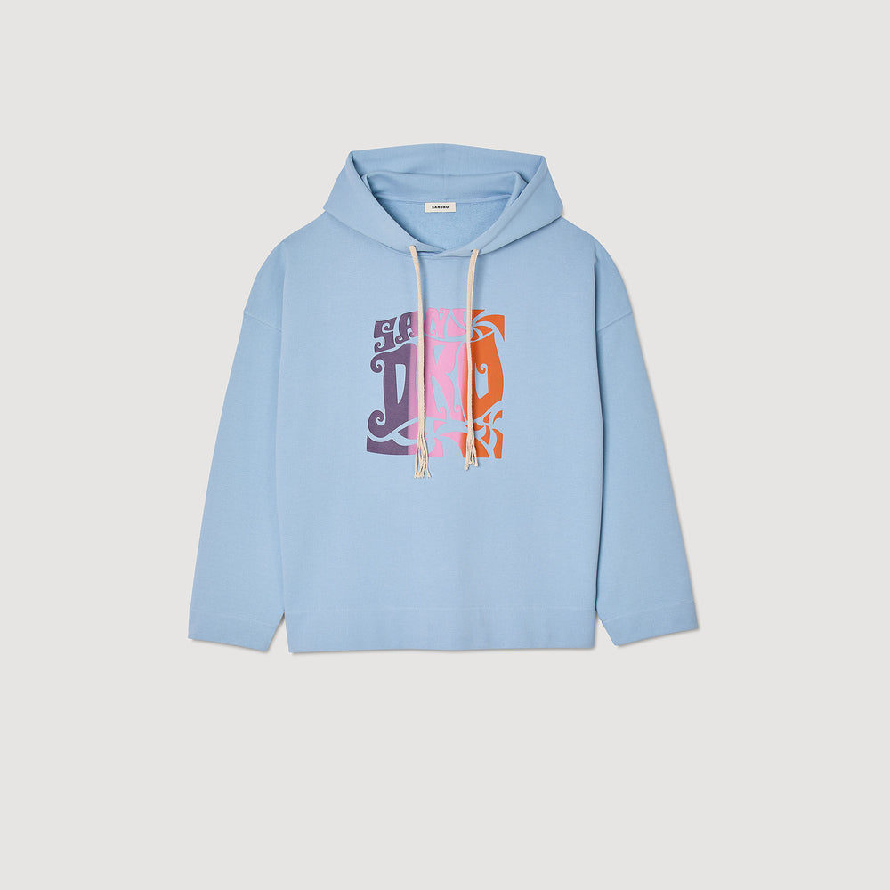 Hooded sweatshirt Blue Sky Sandro Men