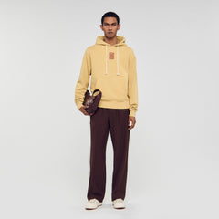 Leather patch sweatshirt Ocher Yellow Sandro Men