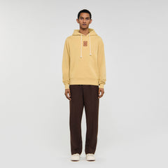 Leather patch sweatshirt Ocher Yellow Sandro Men