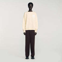 Sweatshirt with flower patch Butter Cream Sandro Men