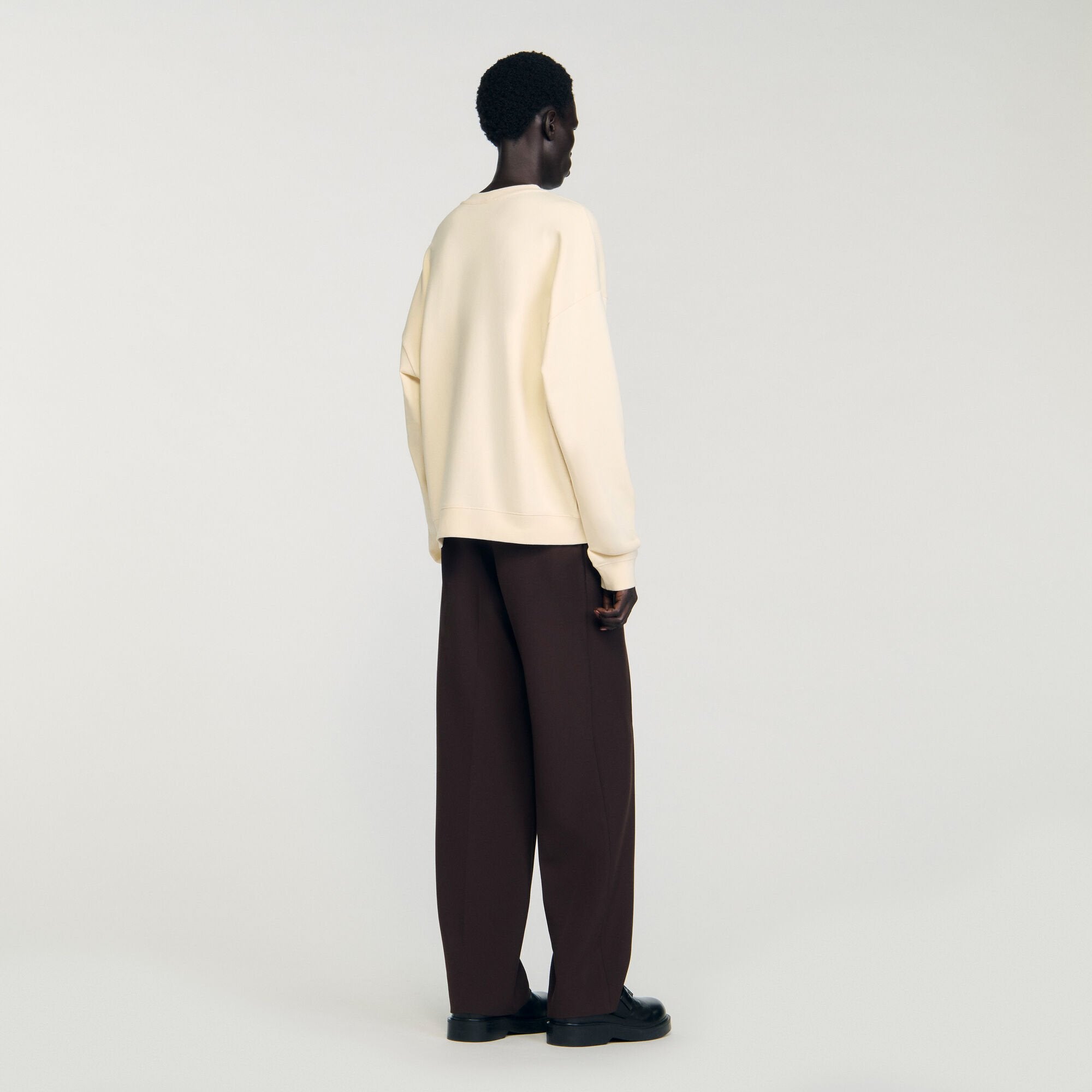 Sweatshirt with flower patch Butter Cream Sandro Men