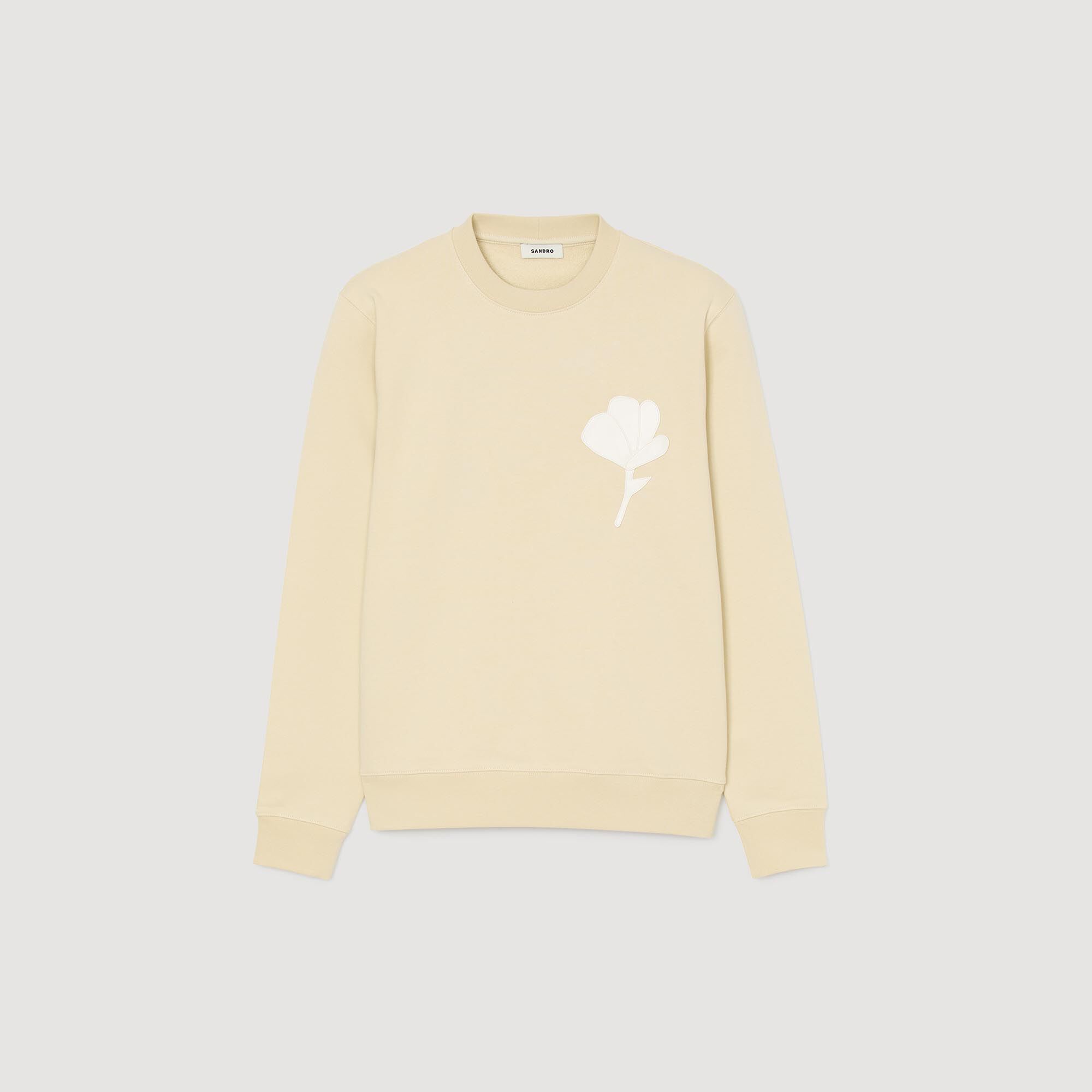Sweatshirt with flower patch Butter Cream Sandro Men