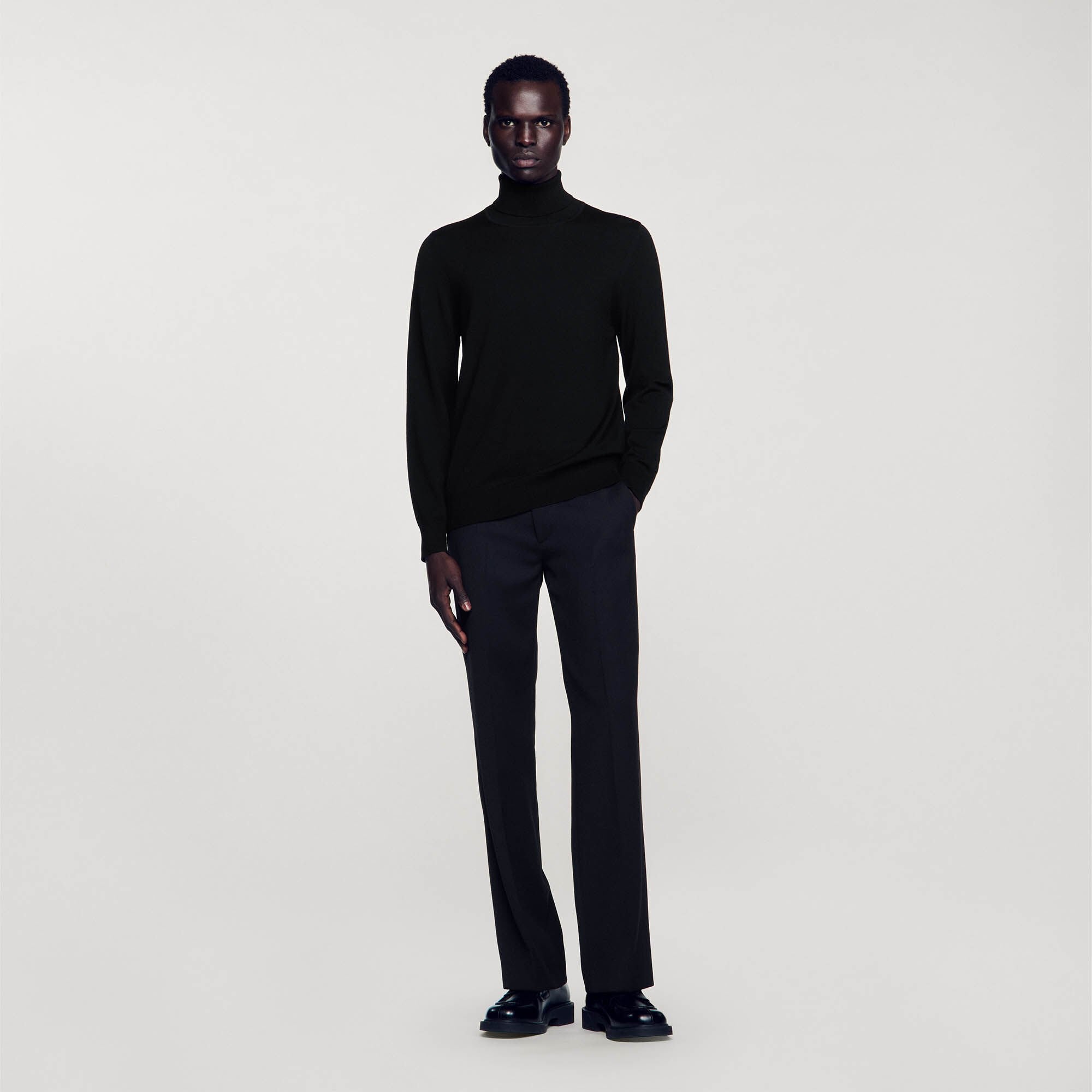 Turtleneck wool sweater Black Sandro Men