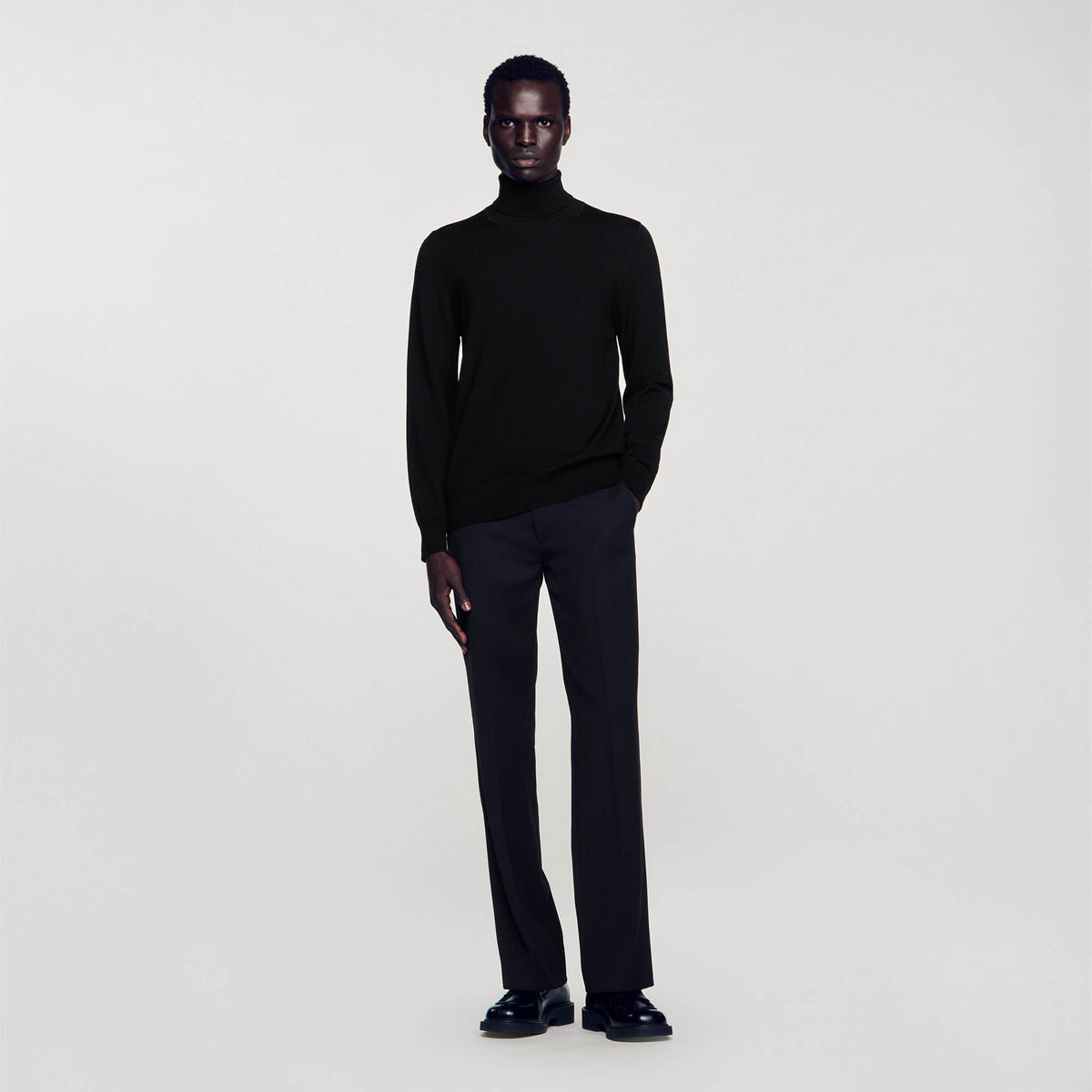 Turtleneck wool sweater Black Sandro Men