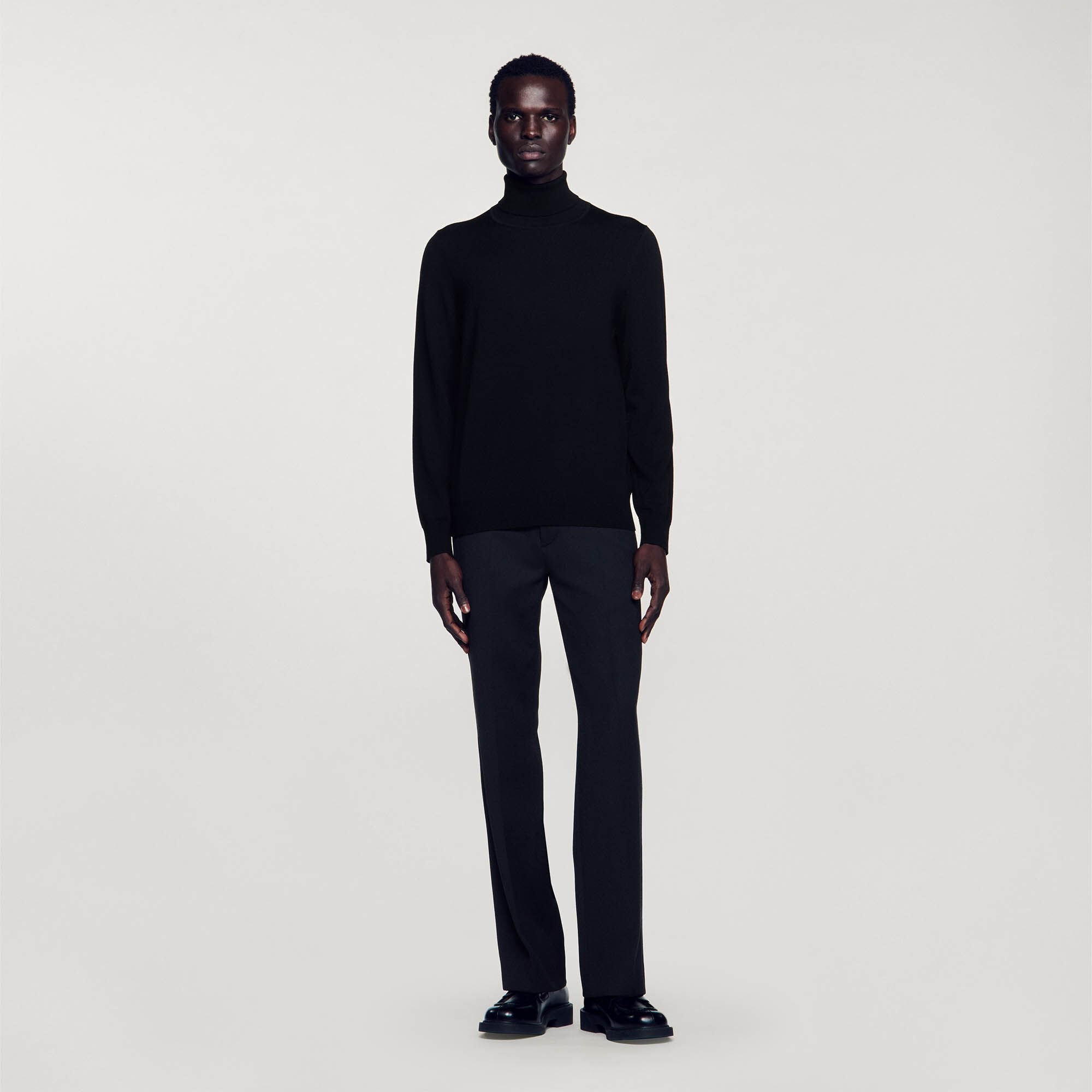 Turtleneck wool sweater Black Sandro Men
