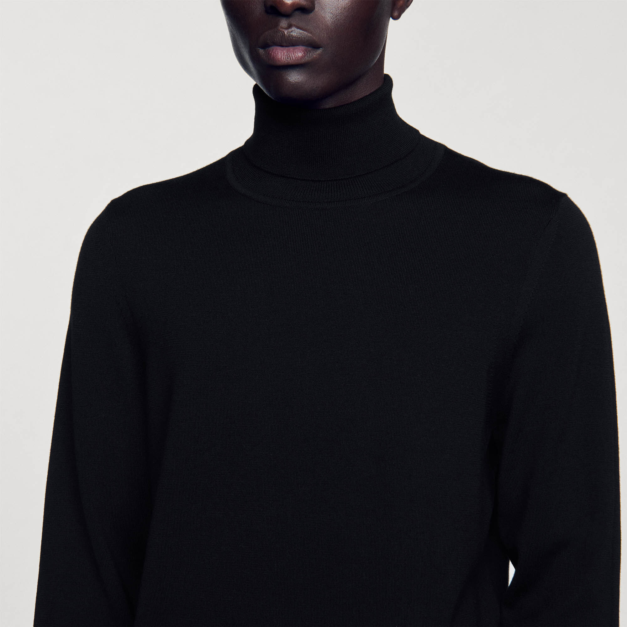 Turtleneck wool sweater Black Sandro Men
