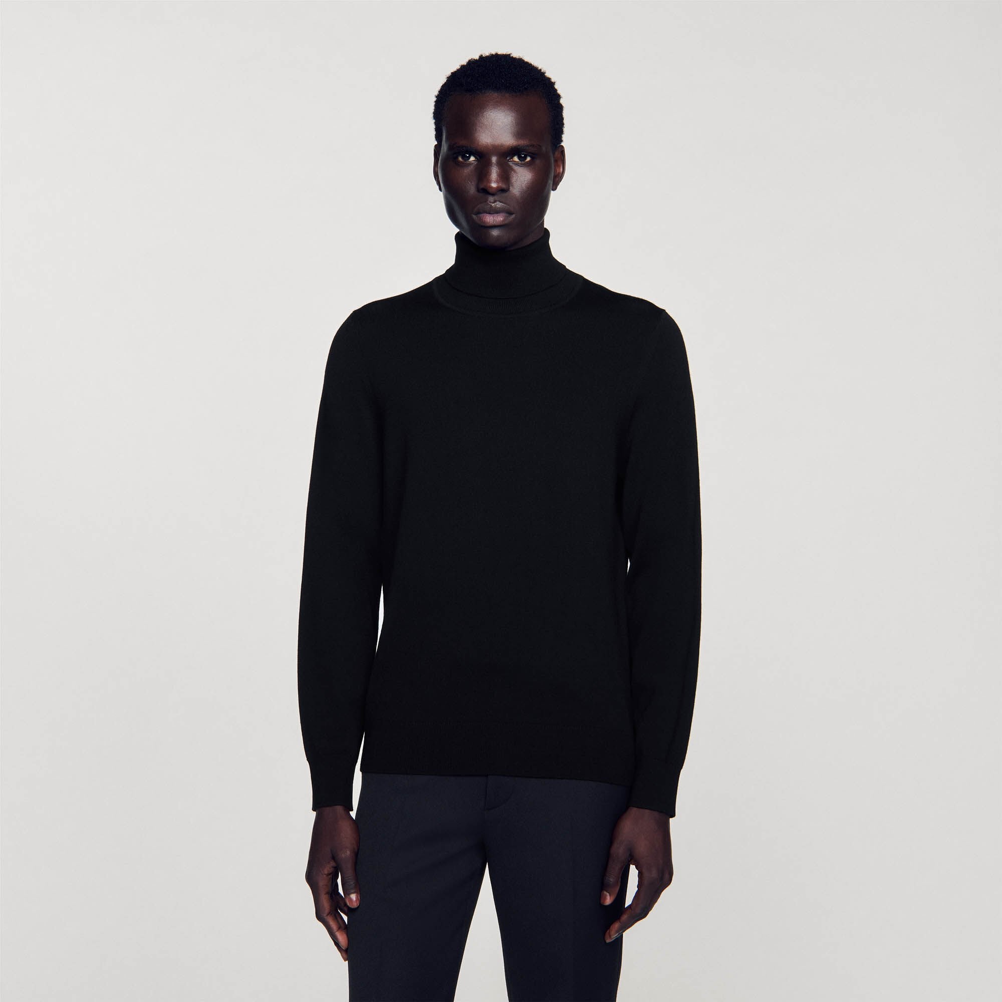 Turtleneck wool sweater Black Sandro Men