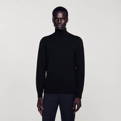 Turtleneck wool sweater Black Sandro Men