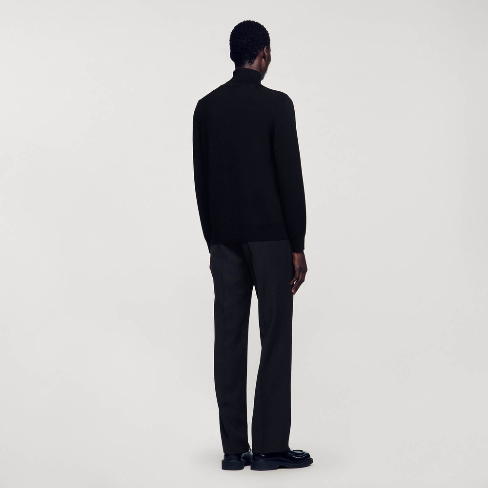 Turtleneck wool sweater Black Sandro Men
