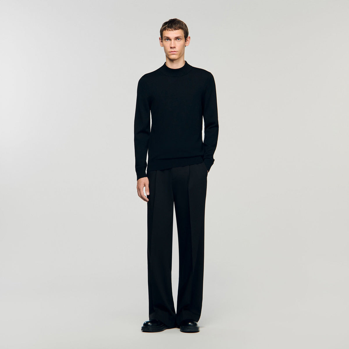 Mock neck sweater Black Sandro Men