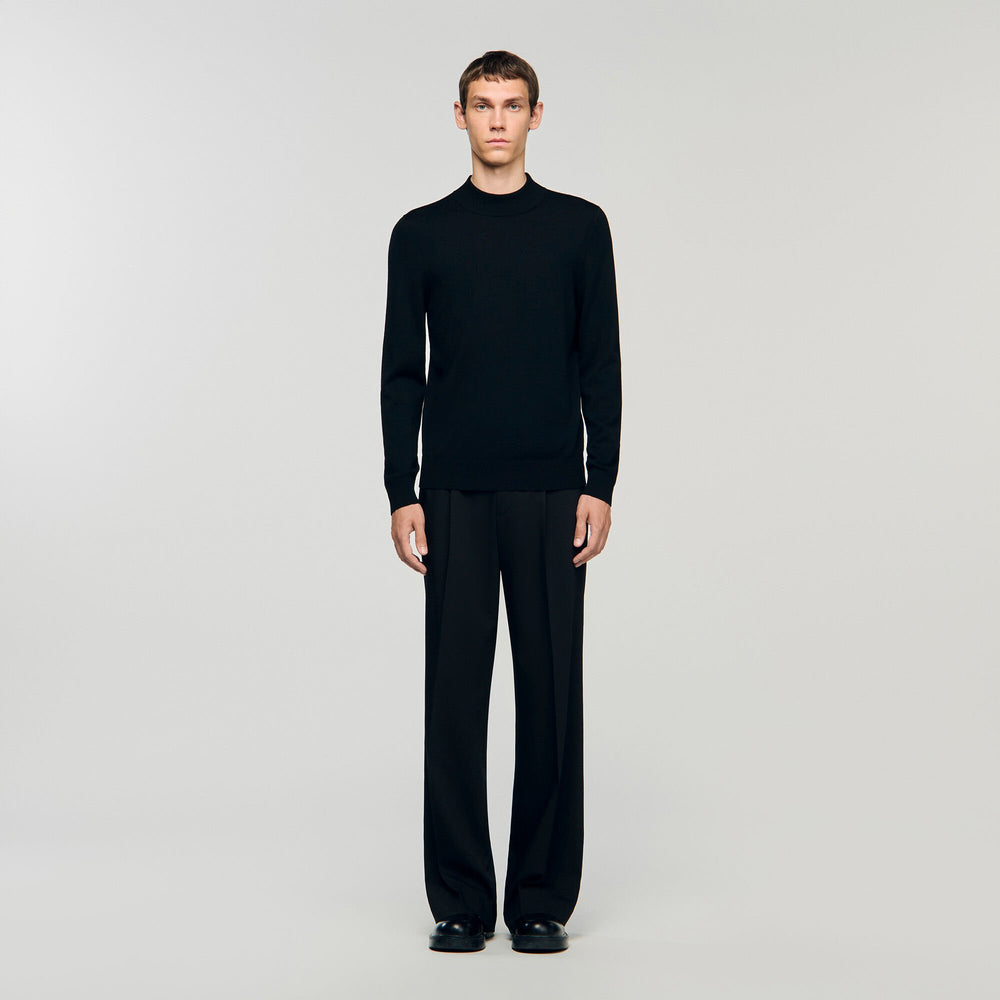 Mock neck sweater Black Sandro Men