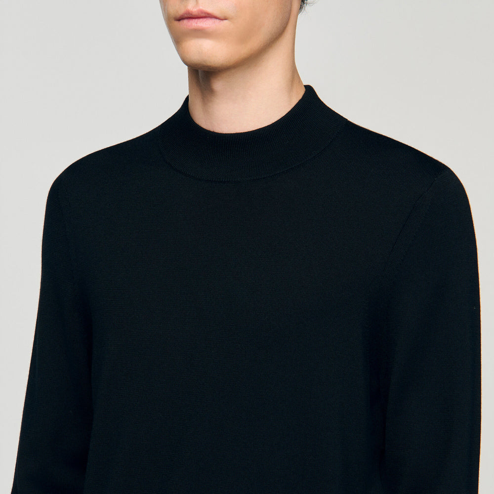 Mock neck sweater Black Sandro Men