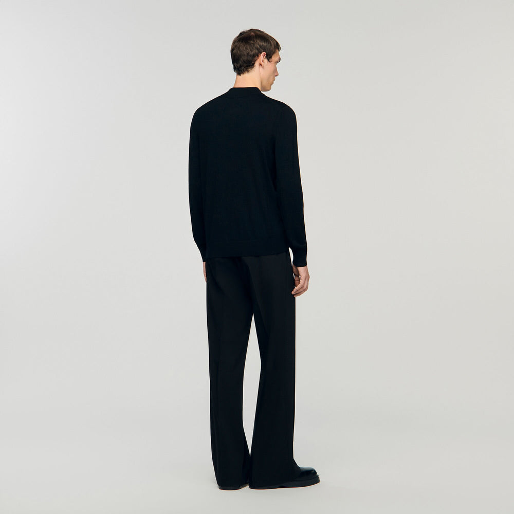 Mock neck sweater Black Sandro Men