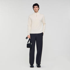 Wool sweater with zipped collar Off White Sandro Men
