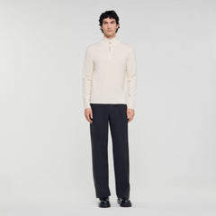 Wool sweater with zipped collar Off White Sandro Men