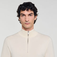 Wool sweater with zipped collar Off White Sandro Men