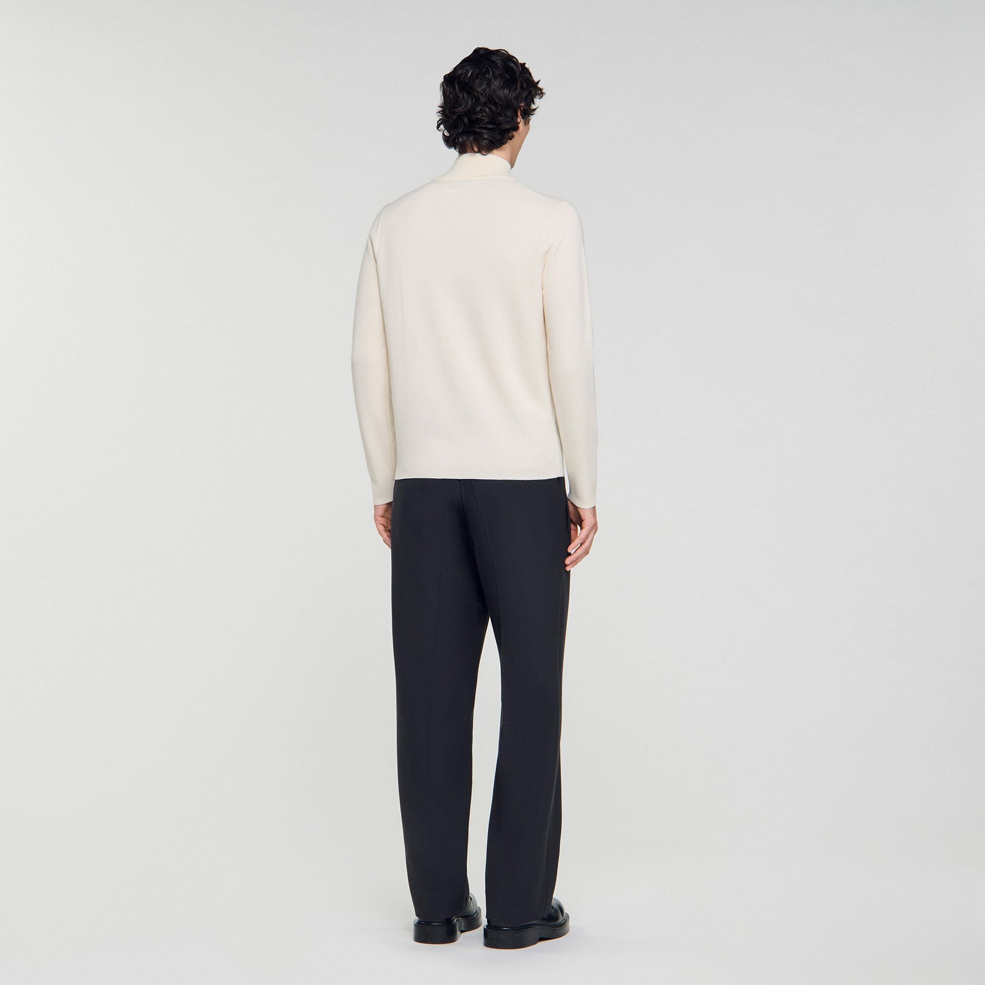 Wool sweater with zipped collar Off White Sandro Men