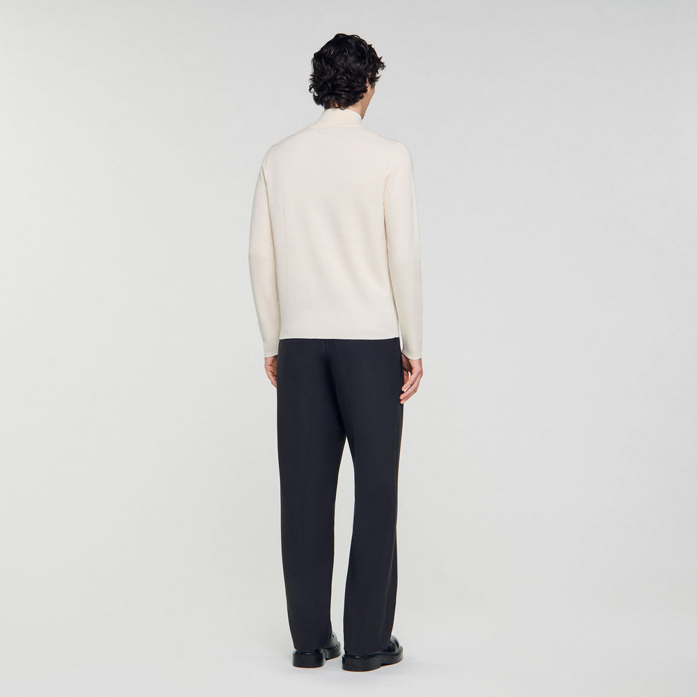 Wool sweater with zipped collar Off White Sandro Men