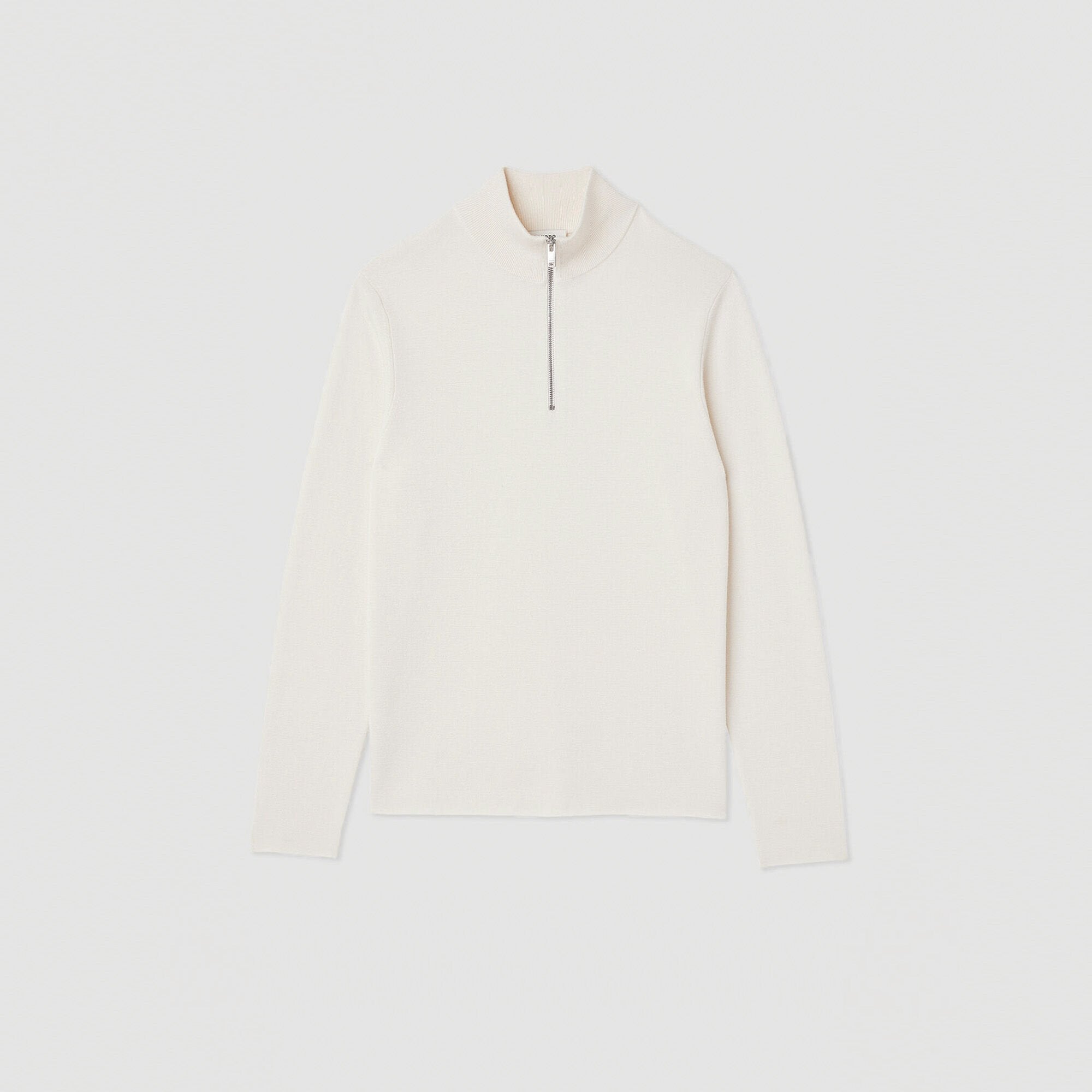 Wool sweater with zipped collar Off White Sandro Men