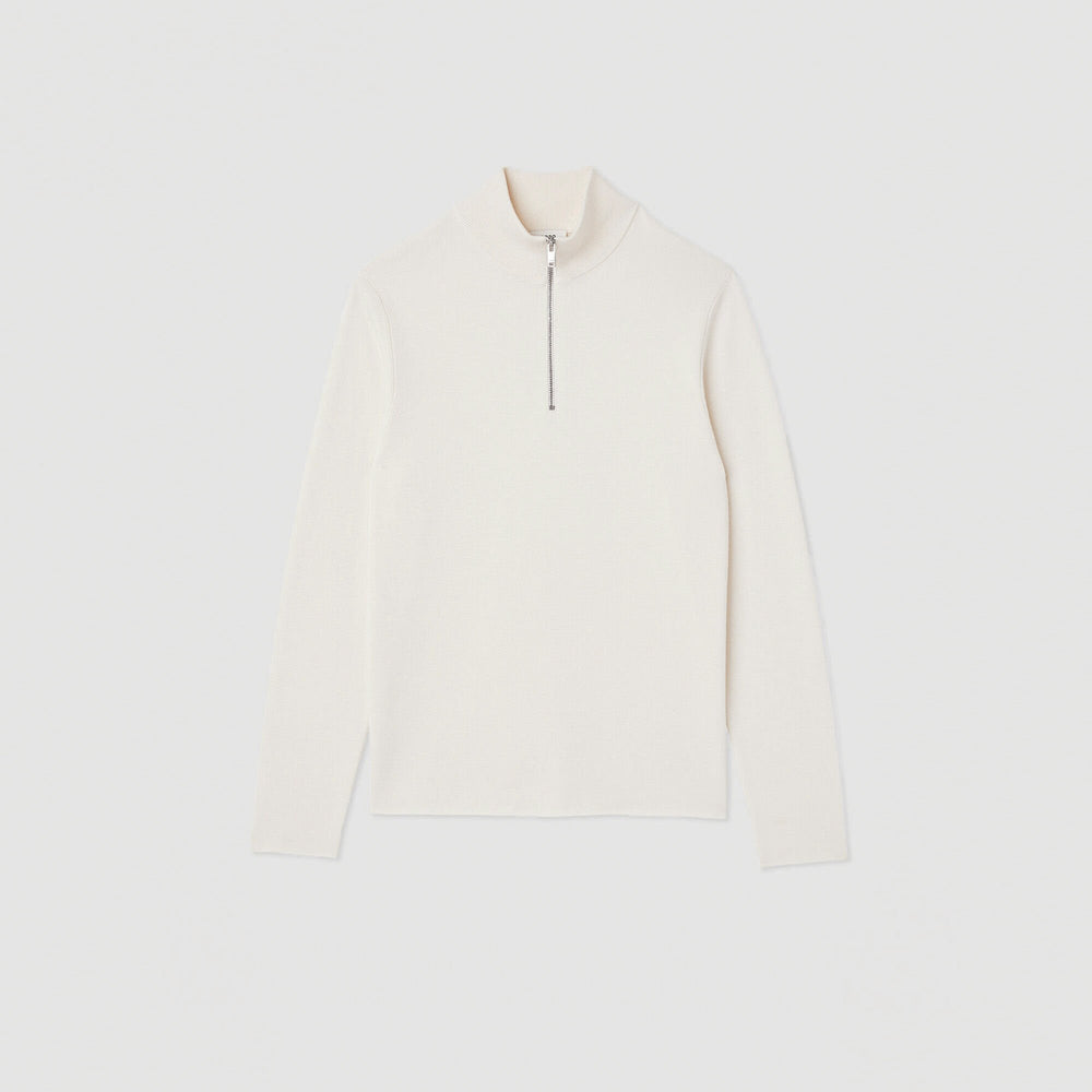 Wool sweater with zipped collar Off White Sandro Men