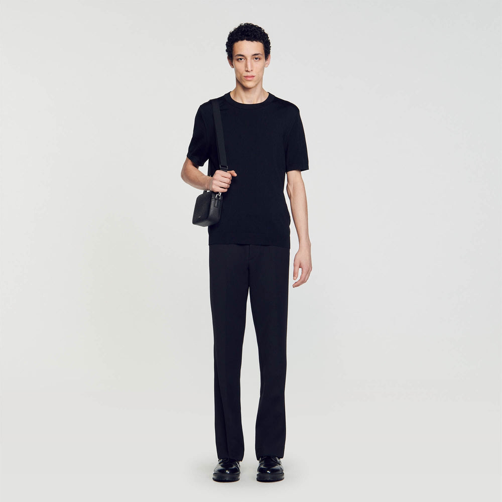 Knitted T-shirt Black Sandro Men