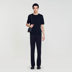 Knitted T-shirt Black Sandro Men