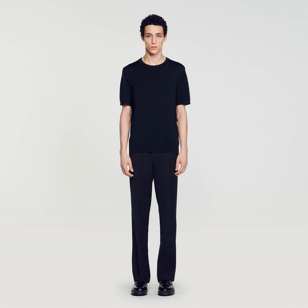 Knitted T-shirt Black Sandro Men