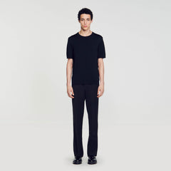 Knitted T-shirt Black Sandro Men