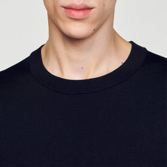 Knitted T-shirt Black Sandro Men