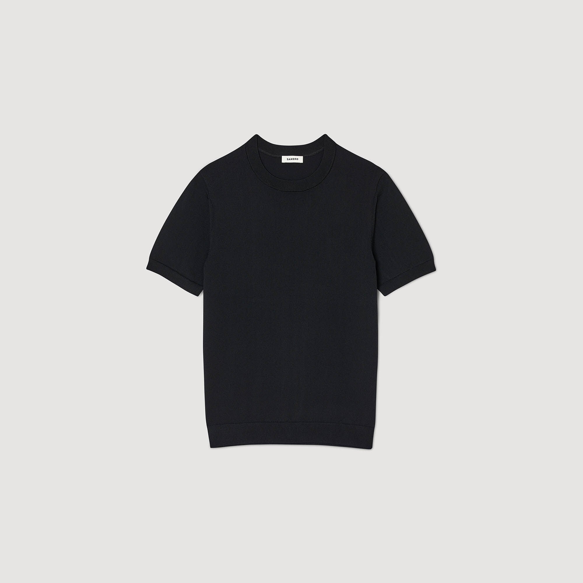 Knitted T-shirt Black Sandro Men