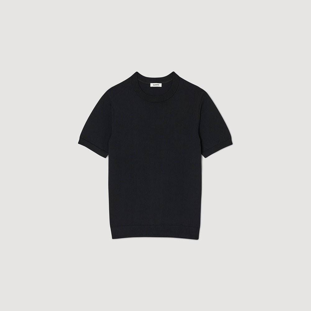 Knitted T-shirt Black Sandro Men