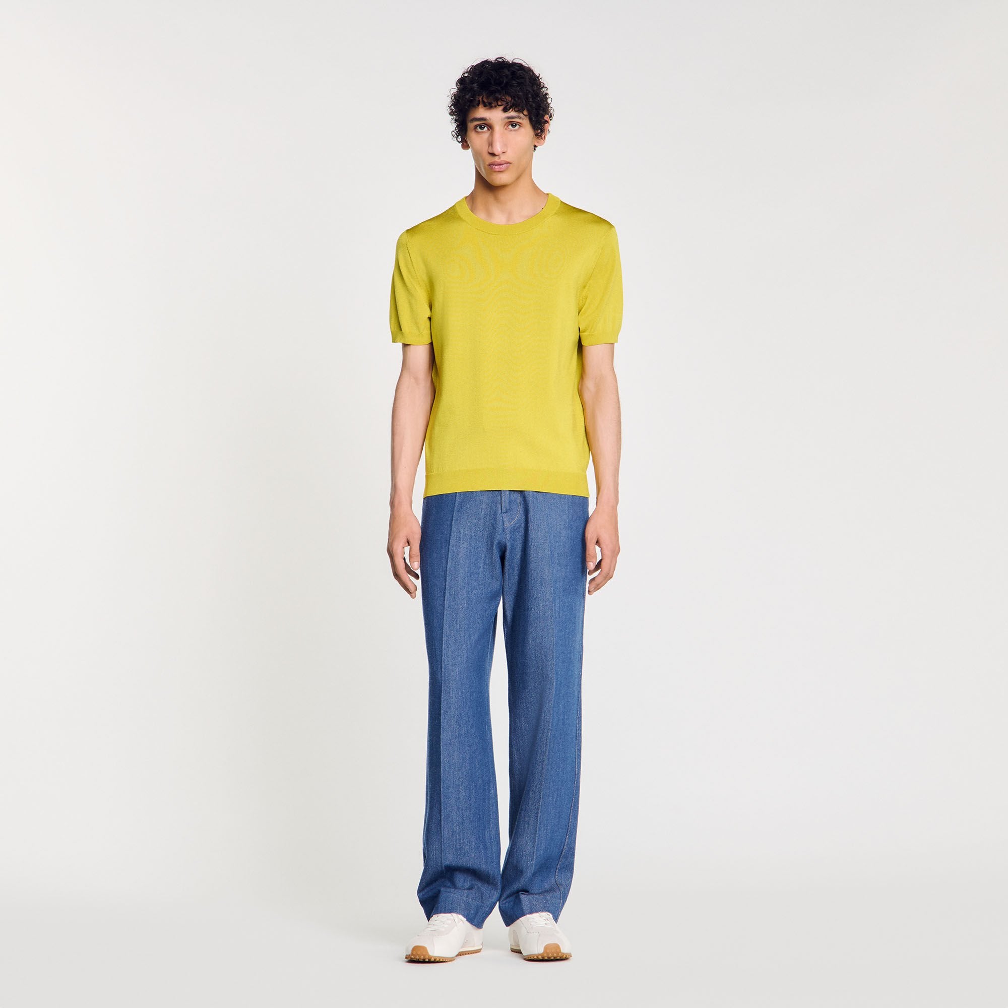 Knitted T-shirt Super Green Sandro Men