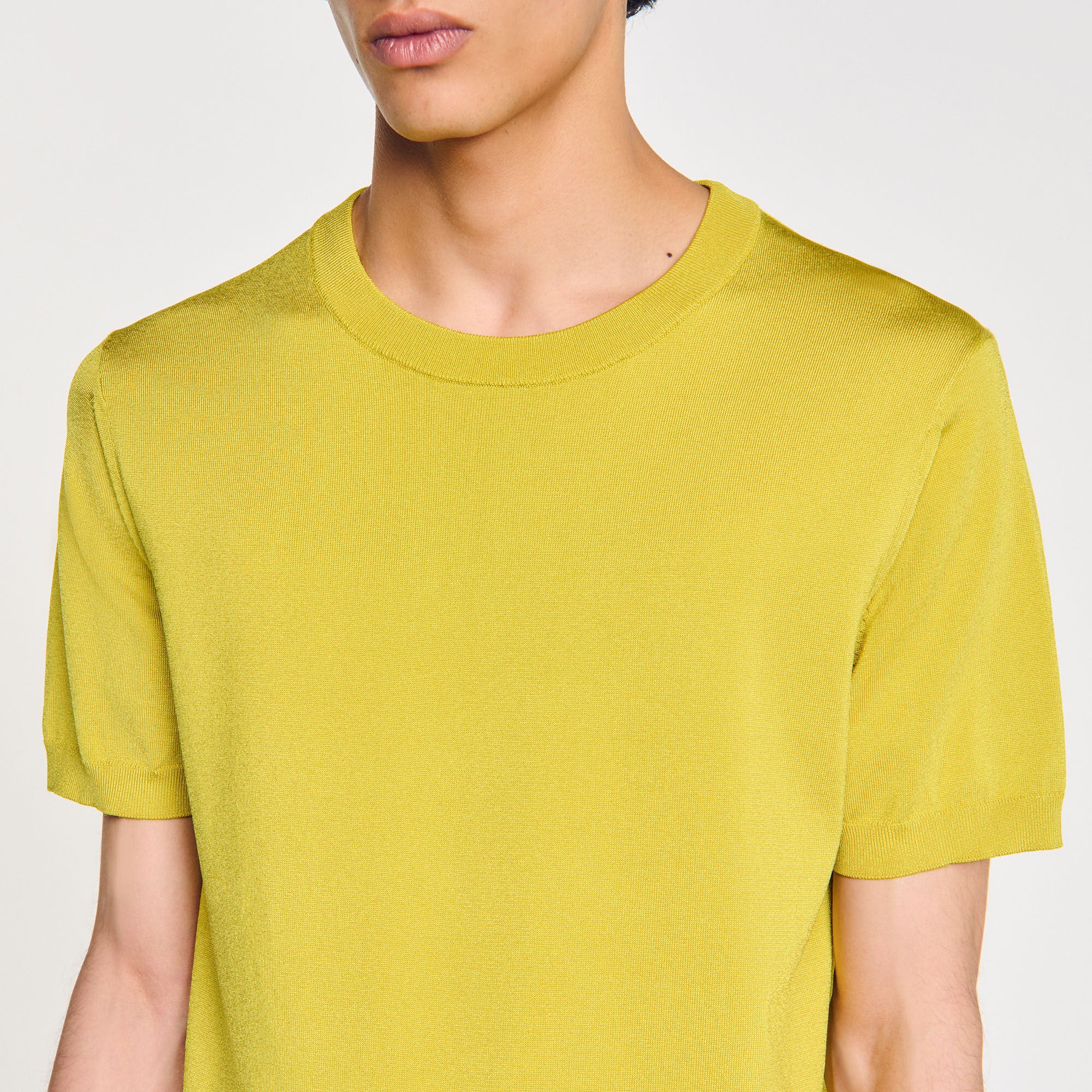 Knitted T-shirt Super Green Sandro Men