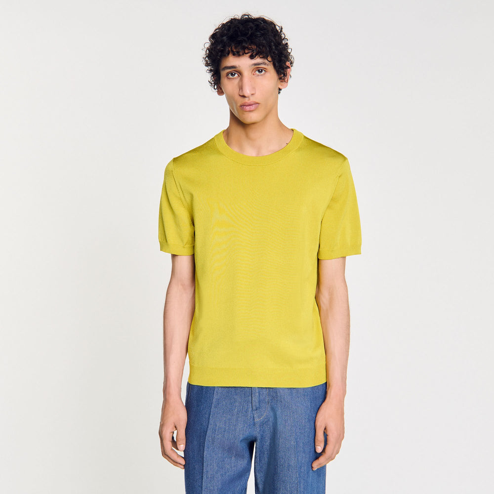 Knitted T-shirt Super Green Sandro Men