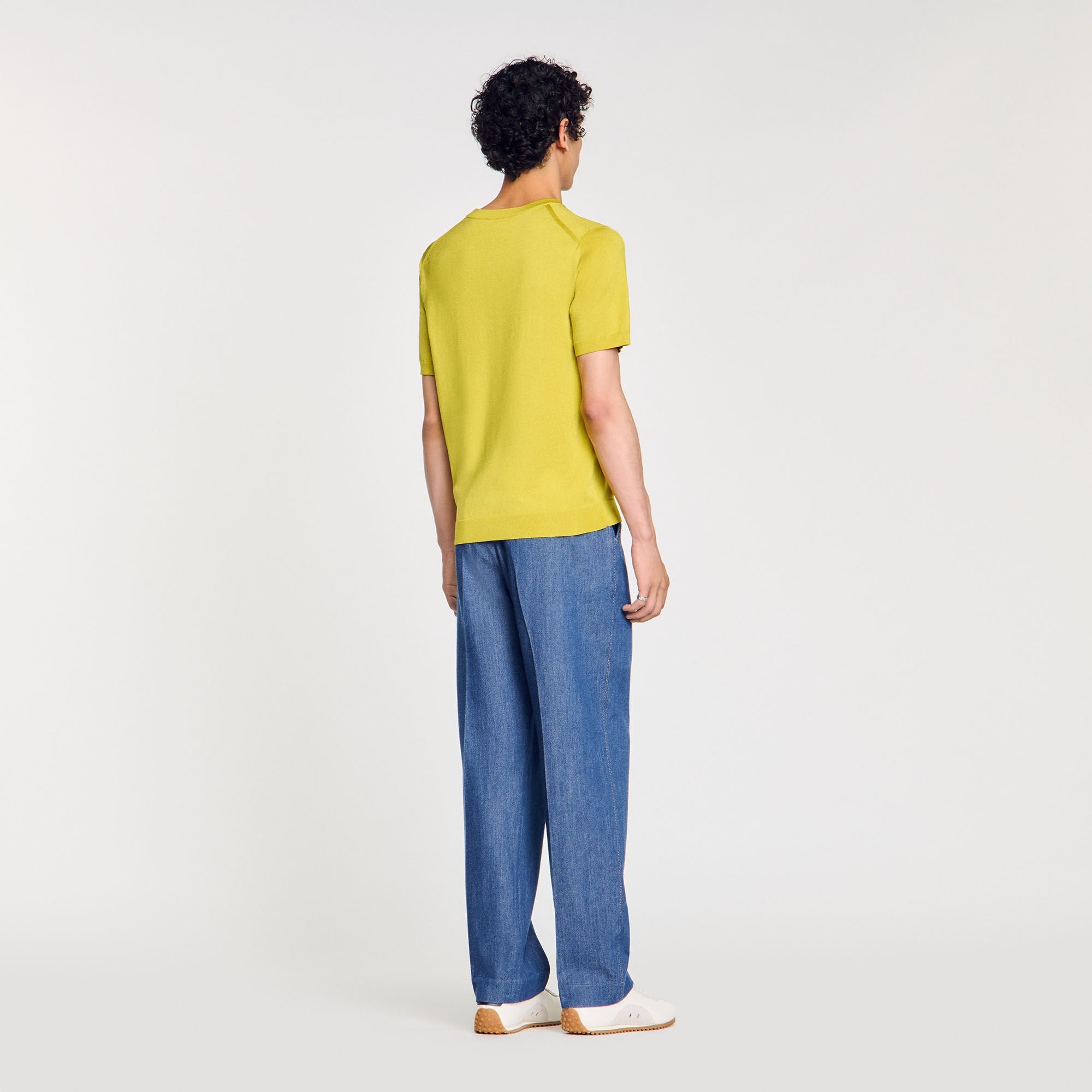 Knitted T-shirt Super Green Sandro Men
