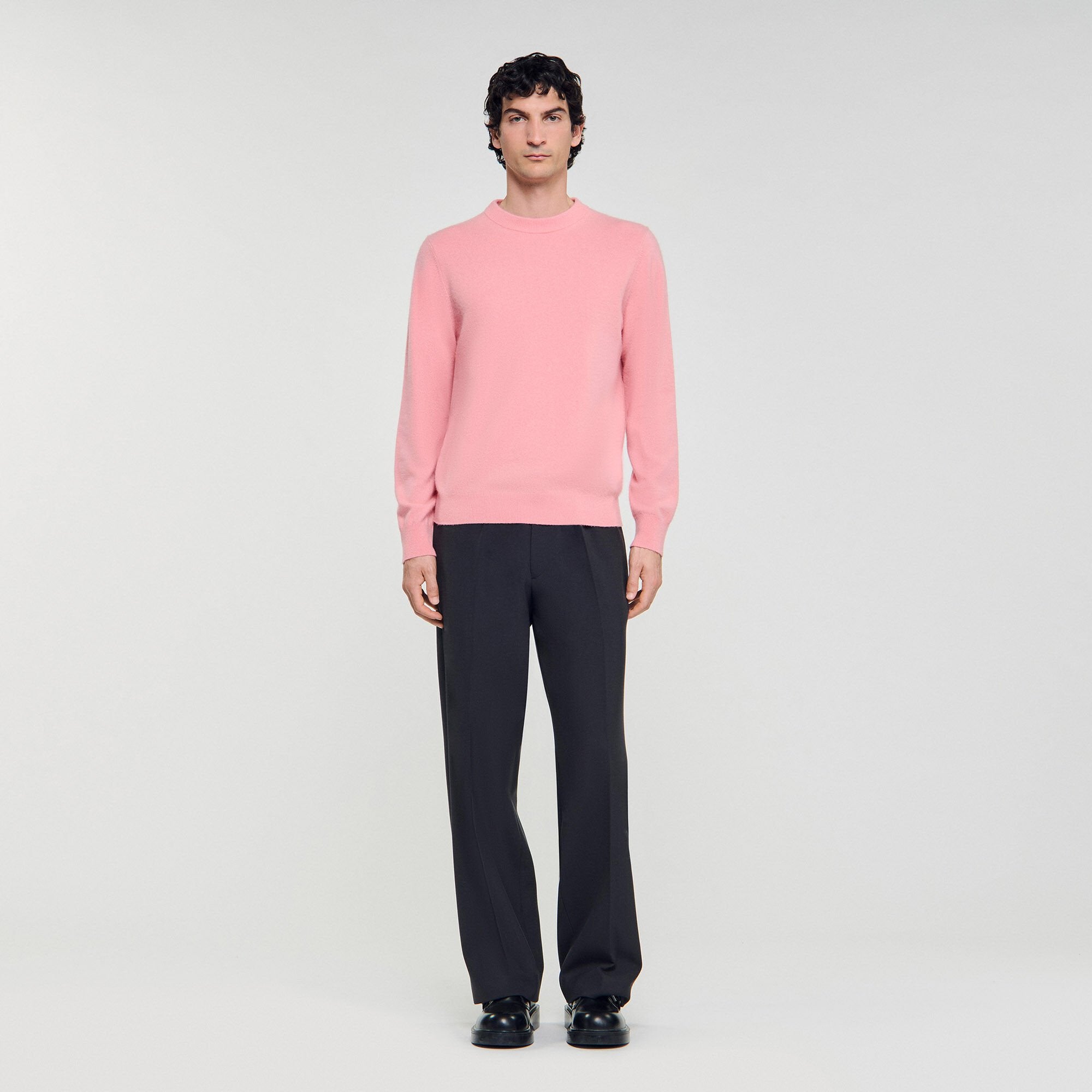 Cashmere sweater Baby Pink Sandro Men