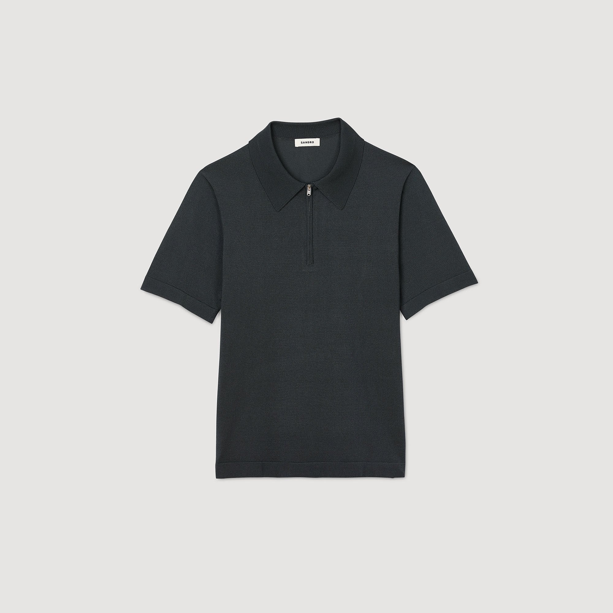 Knitted polo shirt with zip collar Fonte Sandro Men
