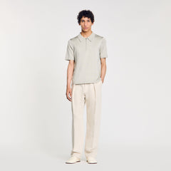 Knitted polo shirt with zip collar Steel Sandro Men