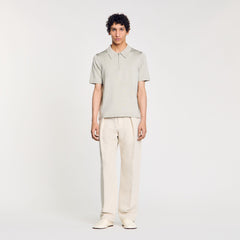 Knitted polo shirt with zip collar Steel Sandro Men